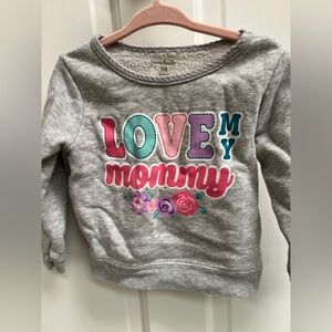 Garanimals 24M Gray, Pink, Purple, and Green Love My Mommy Sweatshirt